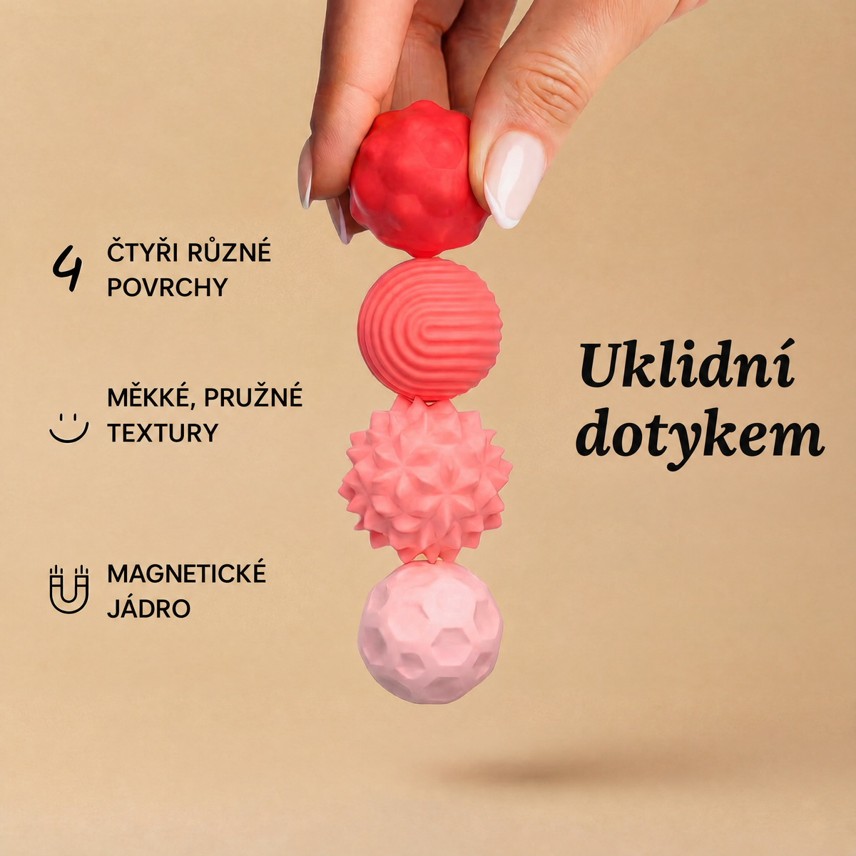 Červené senzorické míčky